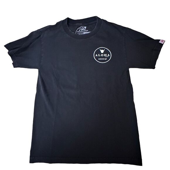 Hawaiian Style ~ Mens Black Shaka Aloha Vibes Tshirt ~ size Small - Picture 1 of 7